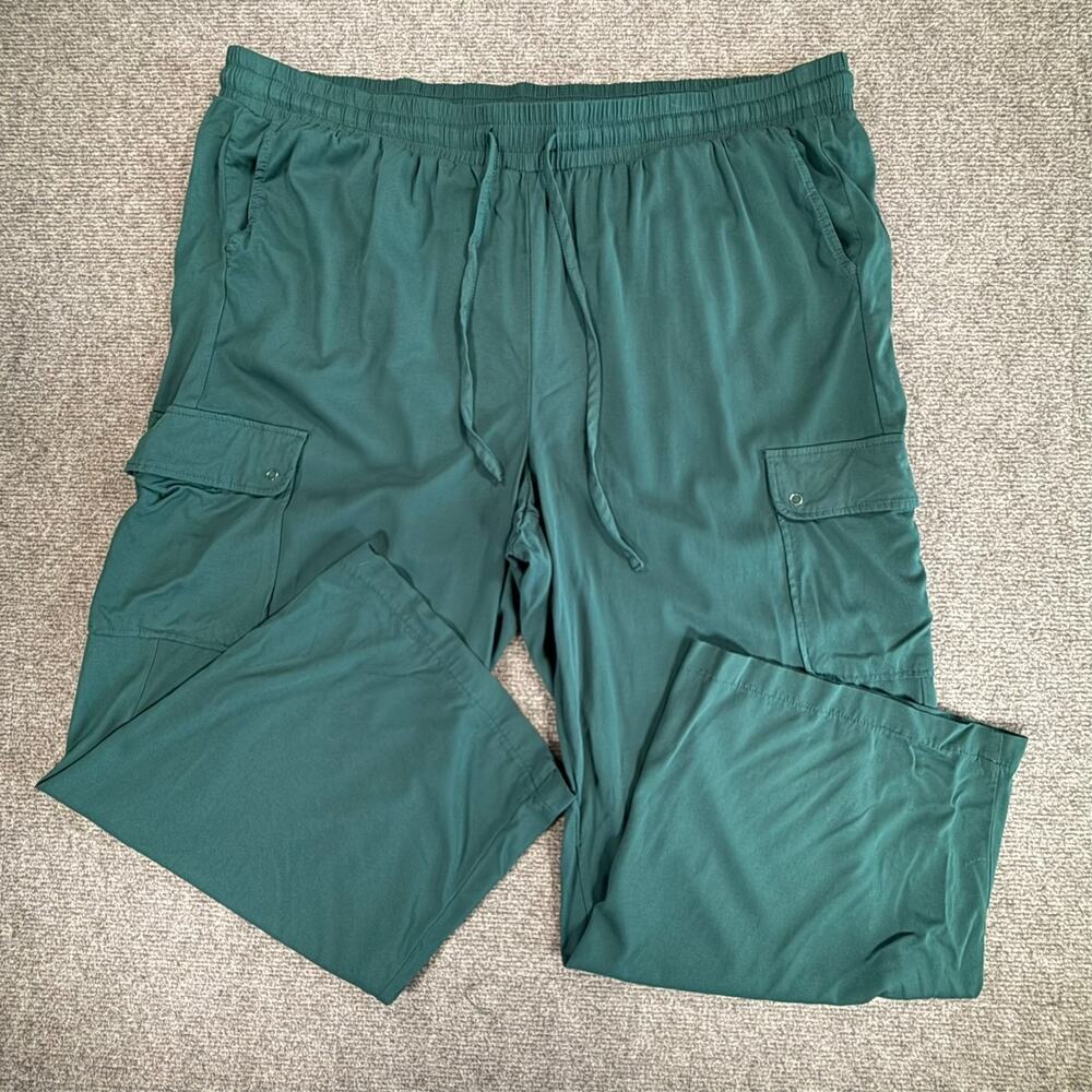 Torrid Womens 3R Plus Size Green Elastic Waist Cargo Utility Pants Fluid Wide
